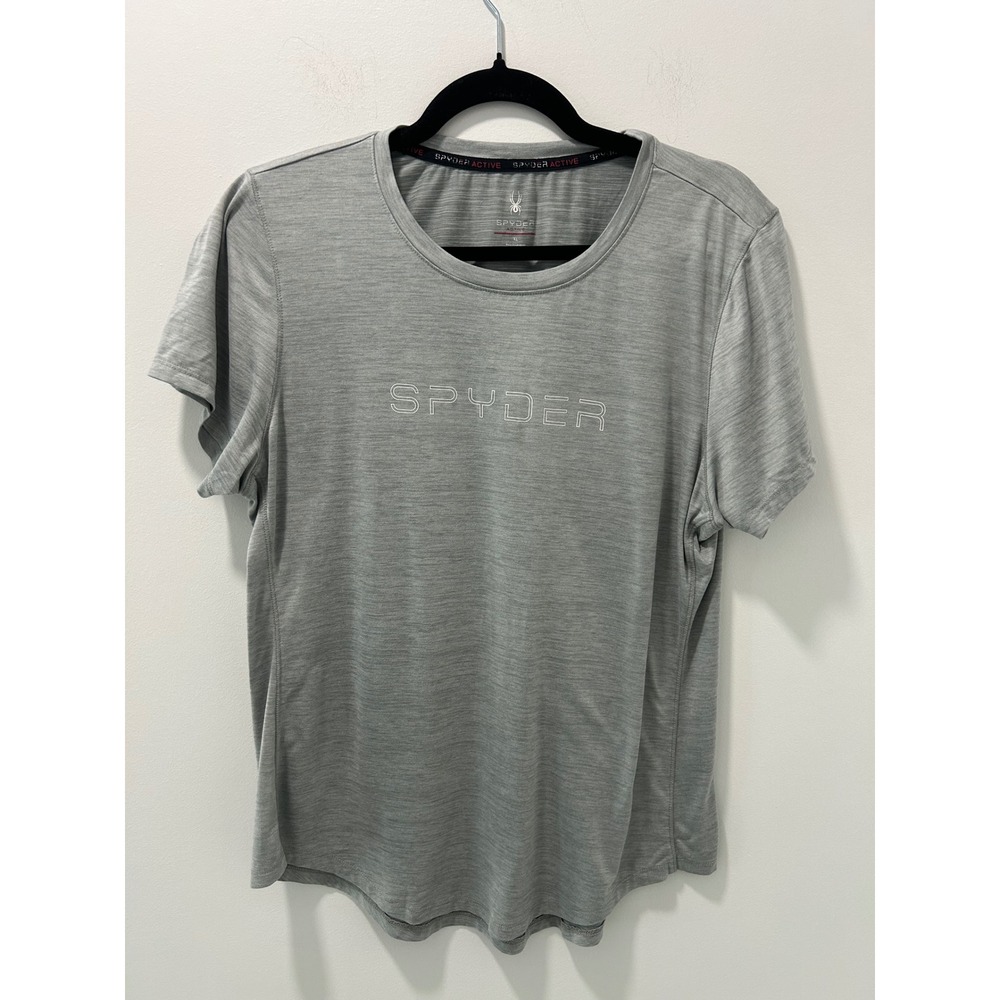 Spyder Active Mens XL Gray Heather Short Sleeve Performance Graphic T-Shirt